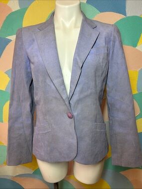 Vintage Abe Schrader Women's Lavender Suede Single-Button Blazer sz 8